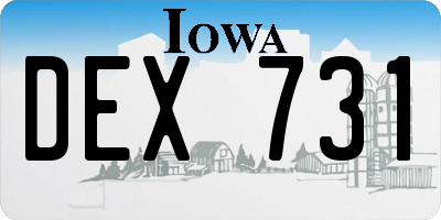IA license plate DEX731