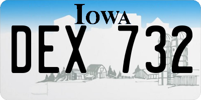 IA license plate DEX732