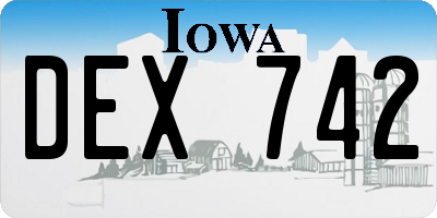 IA license plate DEX742
