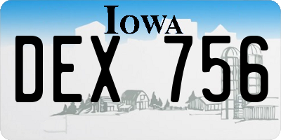 IA license plate DEX756