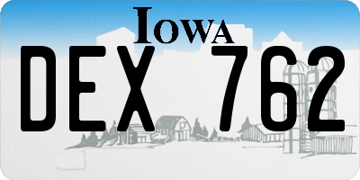IA license plate DEX762