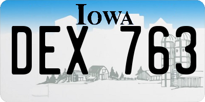 IA license plate DEX763