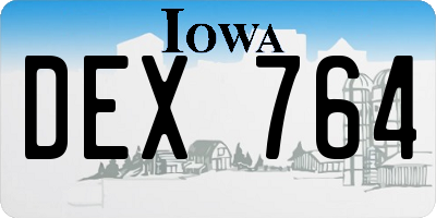 IA license plate DEX764