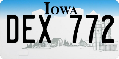 IA license plate DEX772