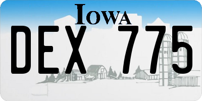 IA license plate DEX775