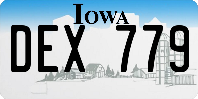 IA license plate DEX779