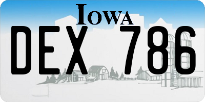 IA license plate DEX786