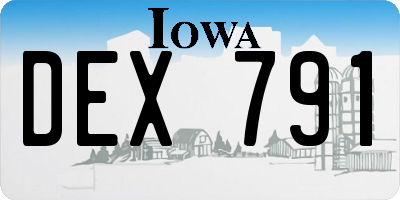 IA license plate DEX791