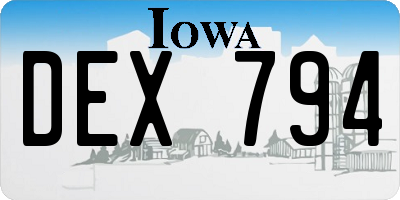 IA license plate DEX794