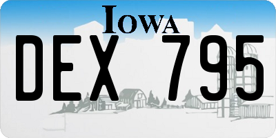 IA license plate DEX795