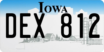 IA license plate DEX812