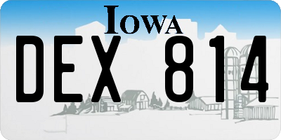 IA license plate DEX814