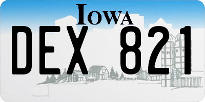 IA license plate DEX821