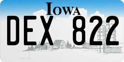 IA license plate DEX822