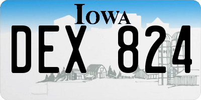 IA license plate DEX824