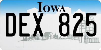 IA license plate DEX825