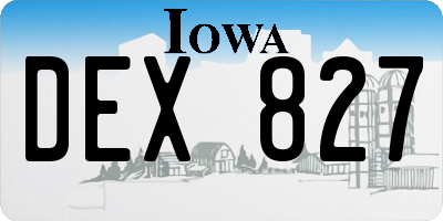 IA license plate DEX827