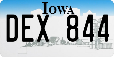 IA license plate DEX844