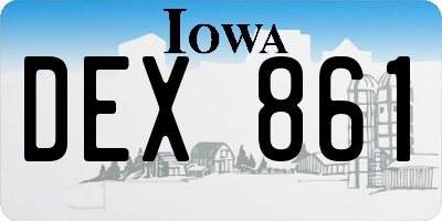 IA license plate DEX861