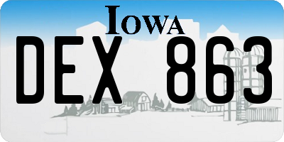 IA license plate DEX863