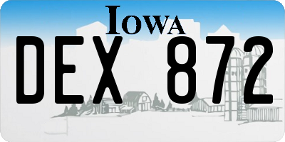 IA license plate DEX872