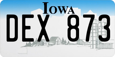 IA license plate DEX873