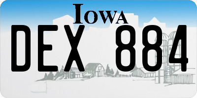 IA license plate DEX884