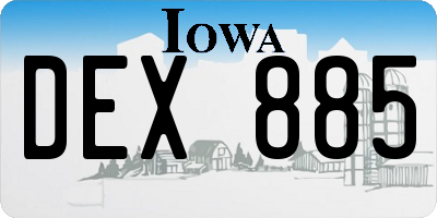 IA license plate DEX885