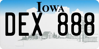 IA license plate DEX888