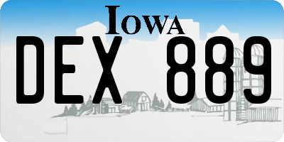 IA license plate DEX889