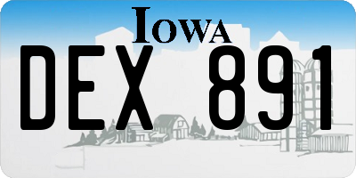 IA license plate DEX891