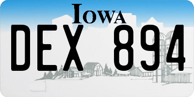 IA license plate DEX894