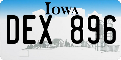 IA license plate DEX896
