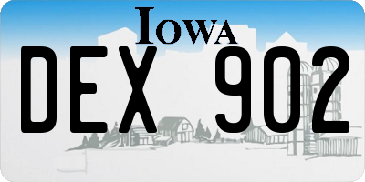 IA license plate DEX902