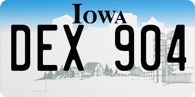 IA license plate DEX904