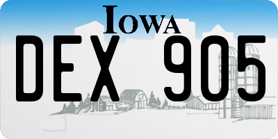 IA license plate DEX905