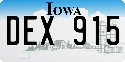 IA license plate DEX915