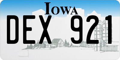 IA license plate DEX921
