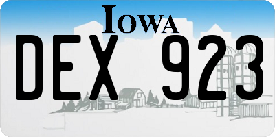 IA license plate DEX923
