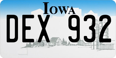 IA license plate DEX932