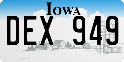 IA license plate DEX949