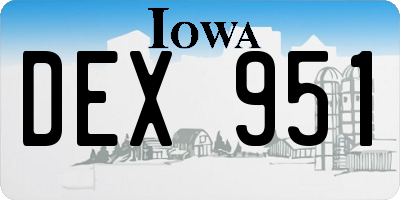 IA license plate DEX951