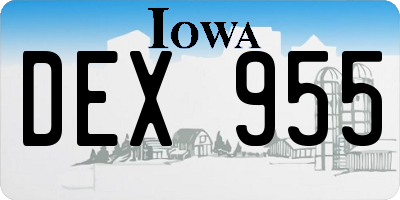 IA license plate DEX955