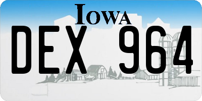 IA license plate DEX964