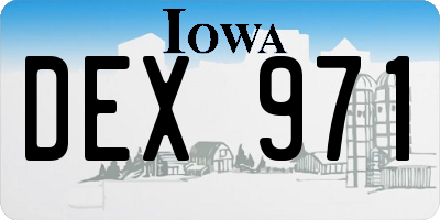 IA license plate DEX971
