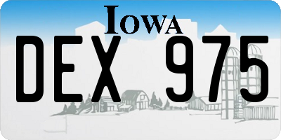 IA license plate DEX975