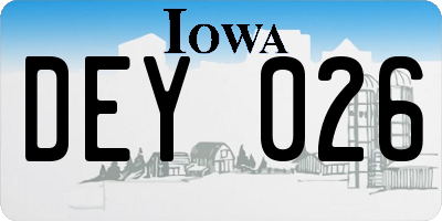 IA license plate DEY026