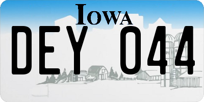 IA license plate DEY044