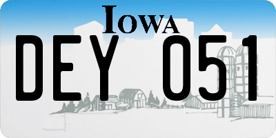 IA license plate DEY051