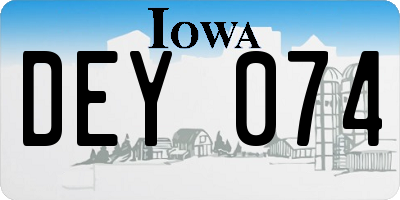 IA license plate DEY074